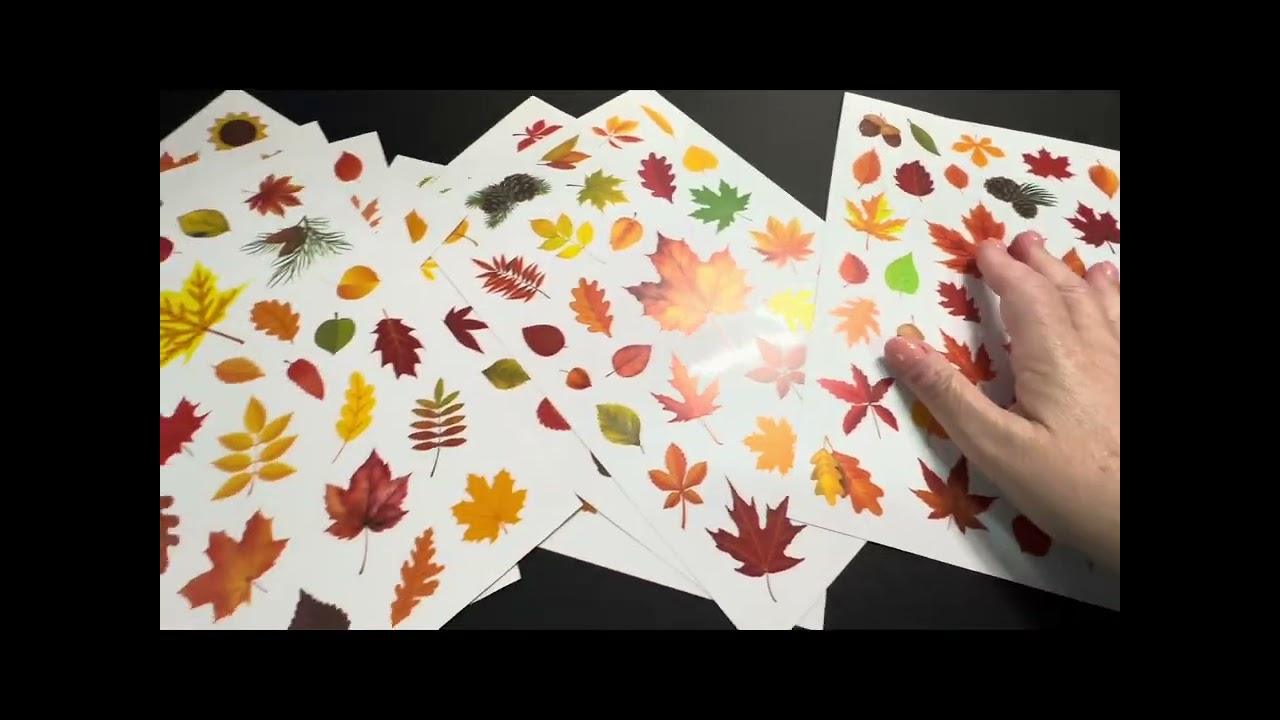 Fall Window Clings, Double Sided Autumn Stickers with Maple Leaves Pumpkin Nuts 
