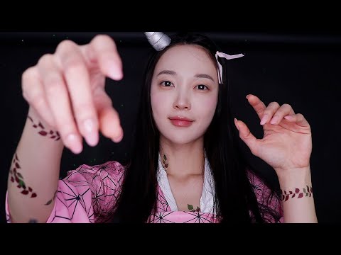ASMR 타투 해줄게요 (카메라 렌즈 스크린에 타투, 네즈코 롤플레이) 후시녹음 | Nezuko RP, Layered Sounds