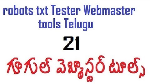 robots txt Tester Webmaster tools Telugu - Google Search Console telugu-vlr training