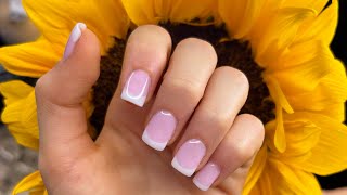 40 minute beautiful acrylic French nails new technique tutorial.