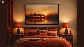 Serene Sunset Reflections: A Tranquil Lakeside Art Print