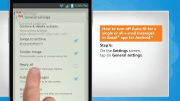 How to turn off Auto-fit for a single or all e-mail messages in Gmail® app for Android™ in LG L9
