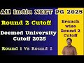 Deemed University Round 2 Cutoff 2025 | NEET PG 2025 | Branch and Category wise Cutoff | Round 1 &amp; 2