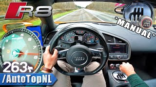 430HP Audi R8 4.2 V8 FACELIFT *MANUAL* POV on AUTOBAHN by AutoTopNL