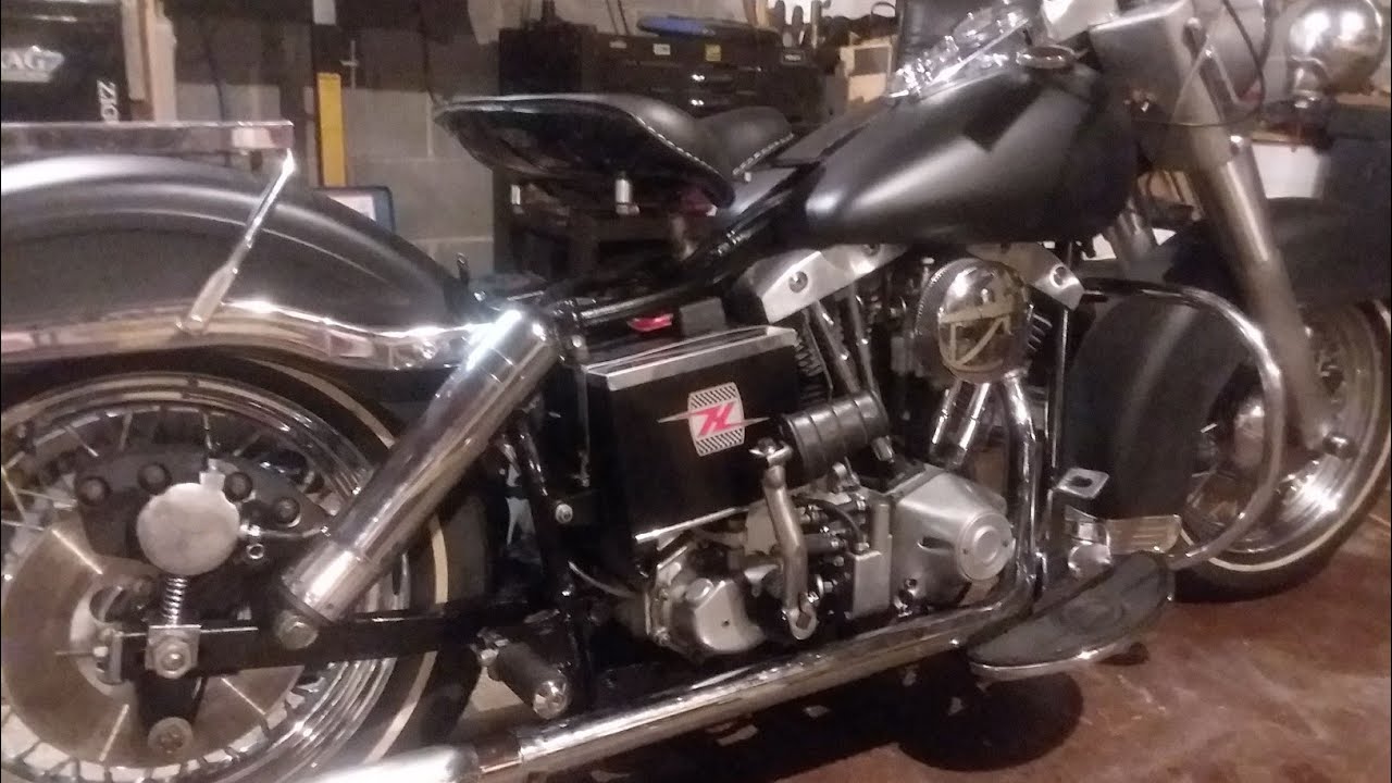 1979 Harley Shovelhead fx/fl custom, first start - YouTube