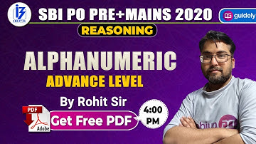 SBI PO 2020 | SBI PO Reasoning | Alphanumeric Reasoning Tricks | Reasoning by Rohit Sir