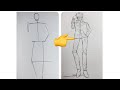 How to draw full body poses for beginners  [slow tutorial] featuring Gojo Satoru