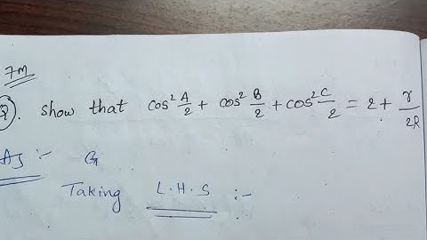 Cos²A/2+Cos²B/2+Cos²C/2=2+r/2R || properties of Triangles||
