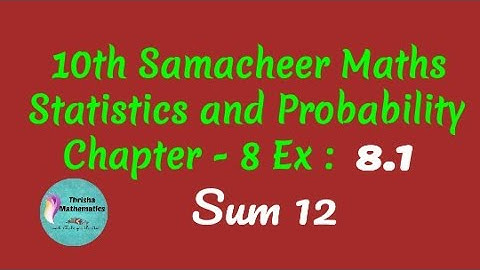 10th Samacheer Maths chapter 8 Exercise 8.1 sum 12