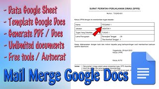 Hasil PDF, CARA MEMBUAT MAIL MERGE SURAT MASSAL DI GOOGLE DOCS DARI SPREADSHEET