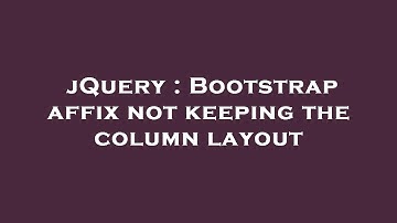 jQuery : Bootstrap affix not keeping the column layout