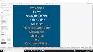 Tableau Tutorials Tips and Tricks: How to Search Dimensions, Measures or Calculated fields