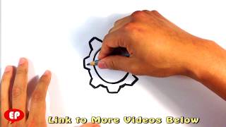How to Draw a Cog - Easy Pictures to Draw