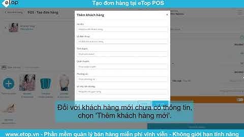 Tạo đơn hàng tại eTop POS