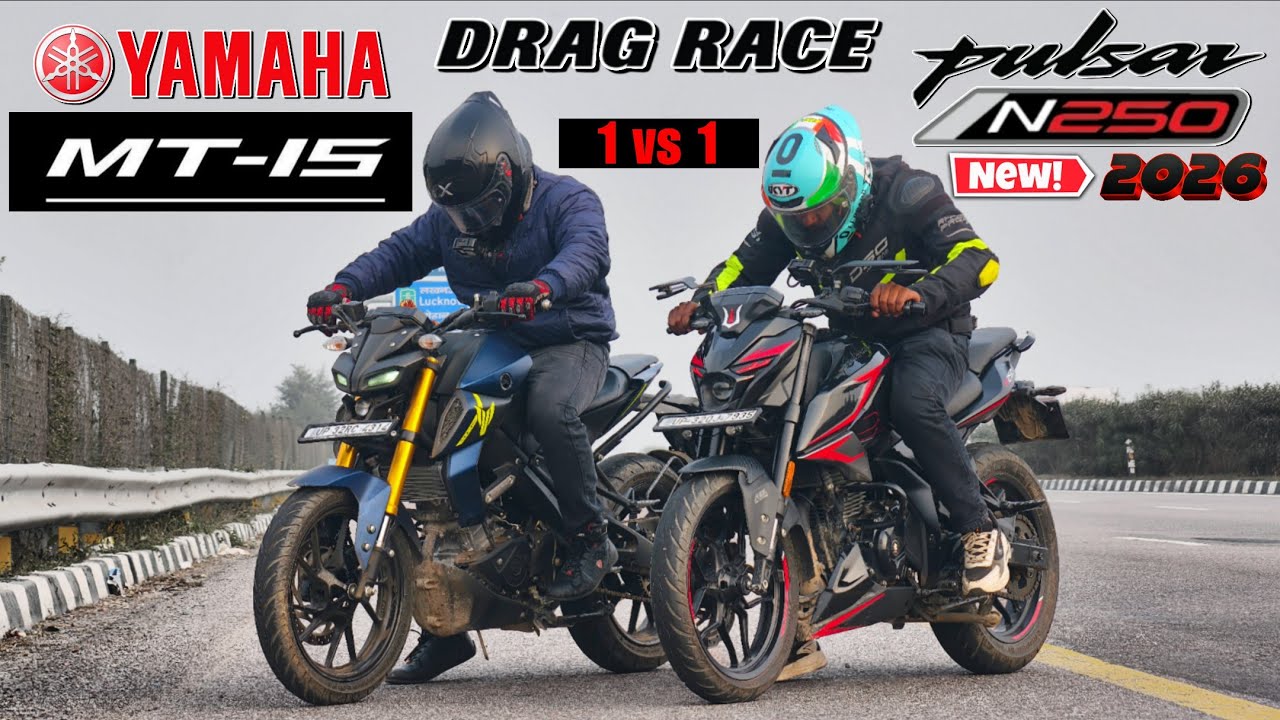 2026 Pulsar N250 VS Yamaha MT-15.|| Drag Race.🔥|| 1 vs 1 Battle ☠️|| initial to top end Battle. 