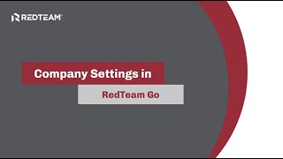 Company Settings in RedTeam Go