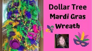 Dollar Tree DIY ~ Mardi Gras Deco Mesh Wreath 2020