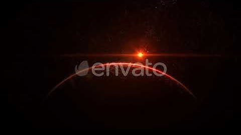 Red Planet Moon with Sunrise in Space | Motion Graphics - Envato elements