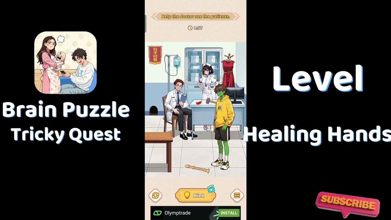 Brain Puzzle Tricky Quest Healing Hands Walkthrough