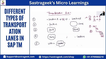 Different types of  Transportation Lanes in  SAP TM || Sastrageek Micro Learning