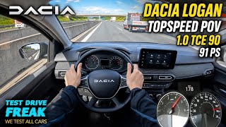 2024 Dacia Logan Sedan Tce 90 Black Edition 91 Ps Top Speed Pov Drive On Autobahn No Speed Limit
