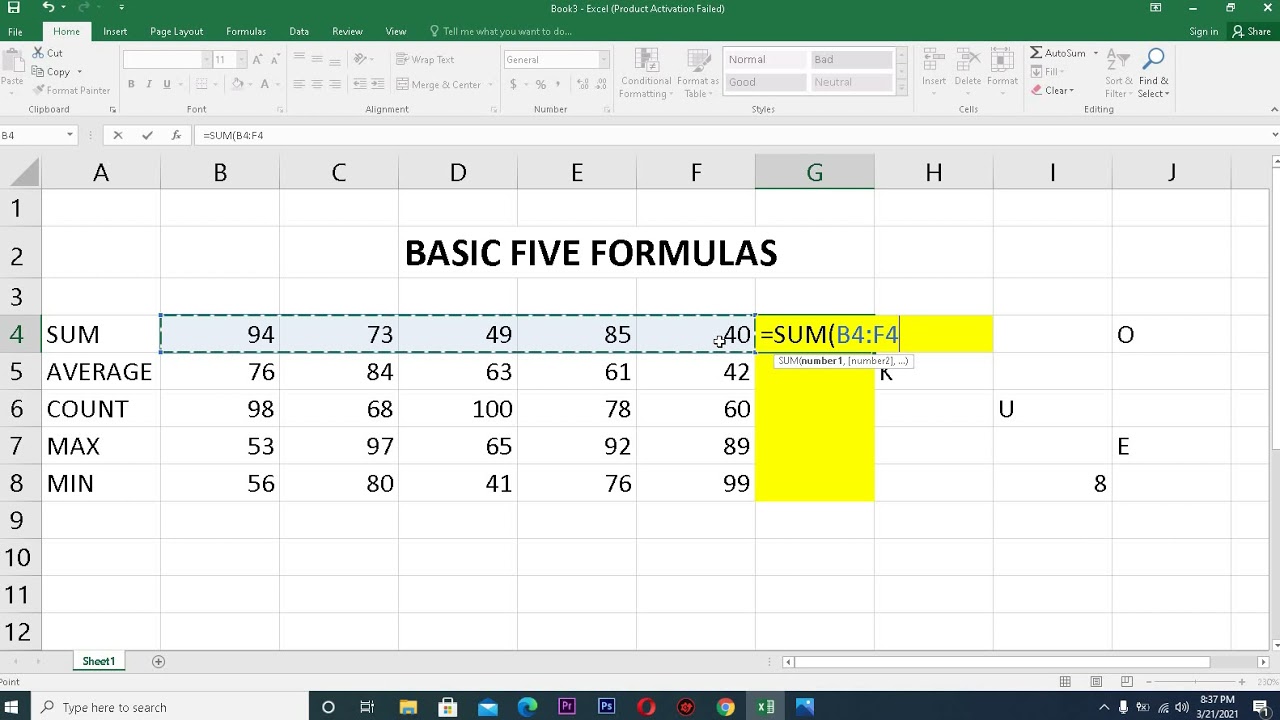 5 basic formulas in Ms Exel ||Twinz Multitasking 