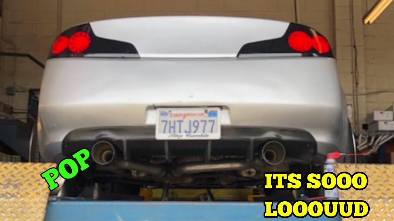 G35 muffler delete CRAZY LOOUUUD.!!!! YouTube