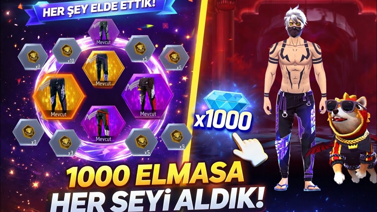 FREE FİRE 1000 ELMASA 6 MELEK PANTOLONU ALDIM 😱 || FREE FİRE ELMAS HARCAMA !!!