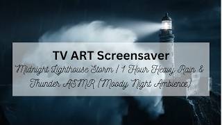 Midnight Lighthouse Storm | 1 Hour Heavy Rain & Thunder ASMR (Moody Night Ambience)