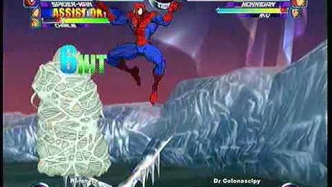 MvC2 Online (360): Brett (Cha/Spid/Psy) vs JmacDaGreat (Ice/Mor/Ryu) 5 .:4.23.10:.