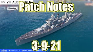 Patch Notes March 9th 2021! (World of Warships Legends)