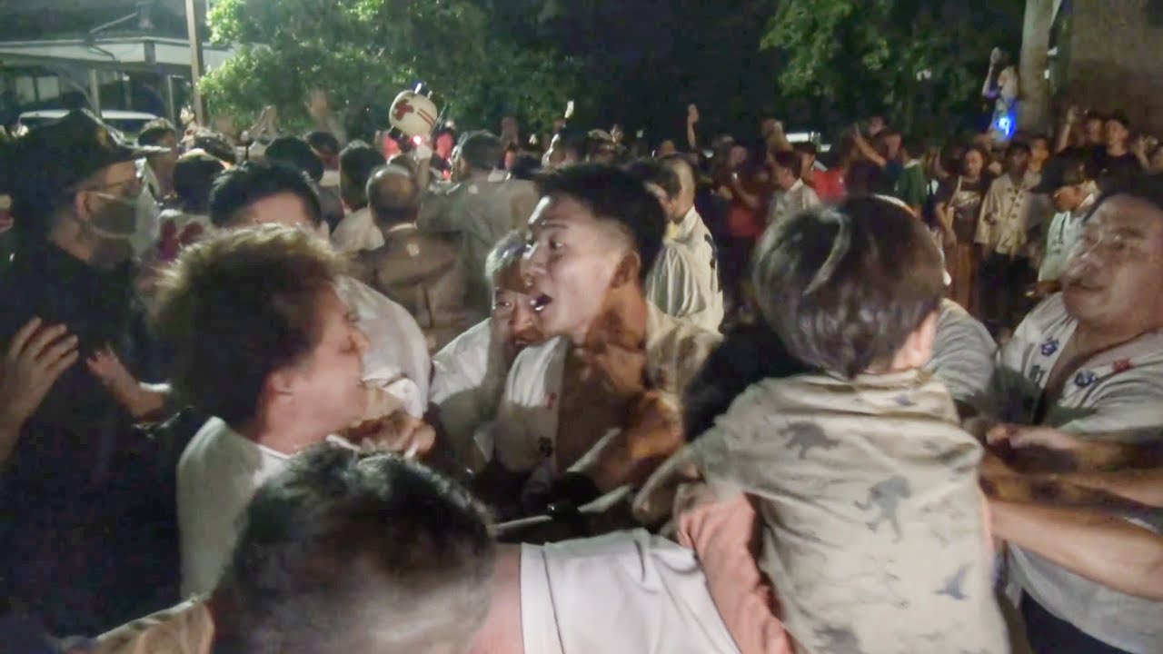 杵築天神祭り2025 【神納】もみ合い 段尻(だんじり) (冨新組·谷町組) 2025.7.24 大分県 杵築市 宵宮