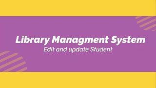 #18 Library management System in PHP OOPs  || Edit and Update Student || PHP OOPS with ajax
