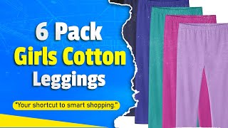 6 Pack Girls Cotton Leggings – Soft, Stretchy & Full Length Pants for Kids screenshot 2