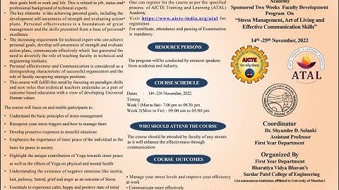 Day 1: AICTE Training and Learning ATAL Academy Sponsored Two Weeks Faculty Development Program