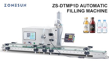 ZONESUN ZS-DTMP1D Single Diving Nozzle Magnetic Pump Liquid Filling Machine With Conveyor
