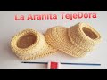 🕸Como Tejer zapatito bebe 0-3meses a Crochet paso a paso