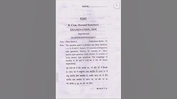 KumaunUniversity, Bcom, Business Environment, 2nd semester, 2018 Question paper #exam #bcom #2ndsem