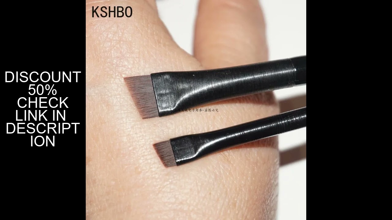 KSHBO 2pcs/set Brow Contour Brush Eyebrow Eyeliner Brush Portable Small Angled Eyebrow Liner Brush W