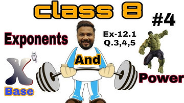 class 8 maths chapter 12 exponents and power | exercise 12.1 Q.3,4,5 | mathematics NCERT SOLUTIONS
