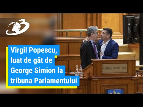 Virgil Popescu, luat de gât de George Simion la tribuna Parlamentului: „Ești un prost!”
