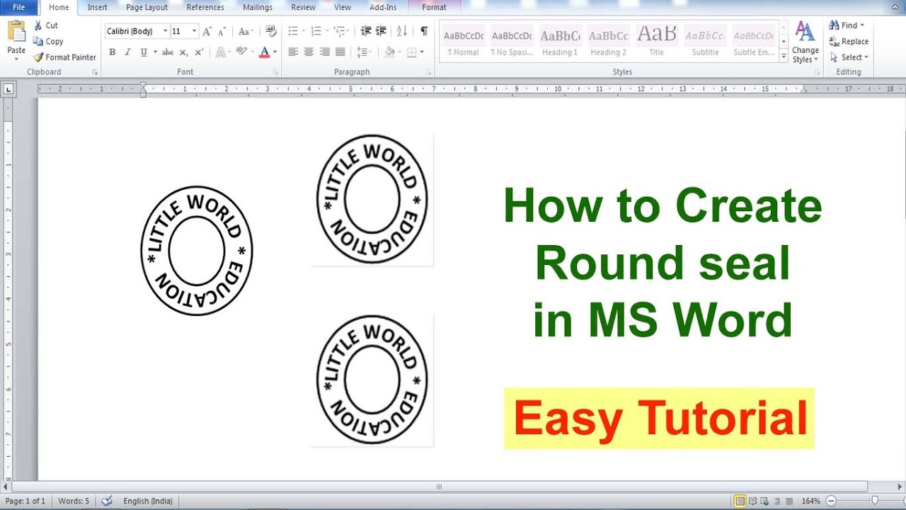 How to Create round seal in MS Word | Easy Tutorial | Make rubber stamp |