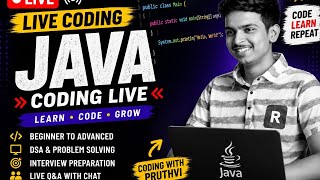 🔴 LIVE Java Coding | Learn Java from Scratch | Interview & DSA Practice | Coding with Pruthvi
