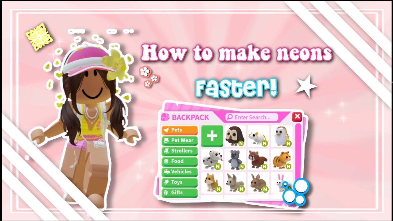 ⋆ ꒰💗꒱ How To Make Neons Faster In Adopt Me Youtube