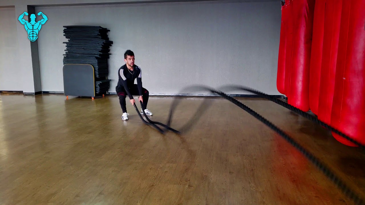 BATTLE ROPE EXERCISES - Lateral Hop + Slam - YouTube