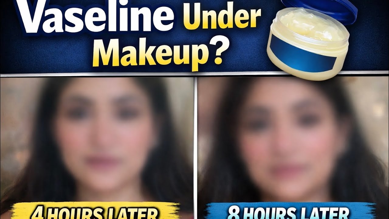 I Wore Vaseline Under My Makeup for 8 Hours… Here’s What Happened 😳#makeuptutorial #hack #vaseline