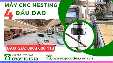 Máy CNC Nesting 4 Đầu - Máy Phay Cắt Xẻ Ván Hiệu Quả - SM 1325 A4 | SEMAC