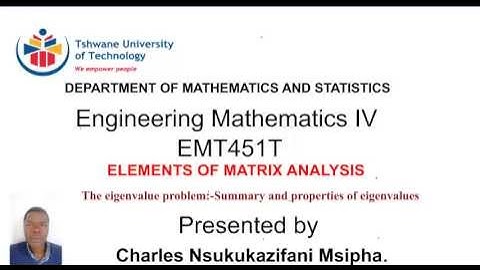 2 3 Elements of Matrix Analysis  Summary and properties of eigenvalues