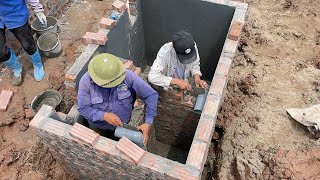 Amazing Techniques Construction A Septic Tank With Bricks, Sand & Cement You Must See