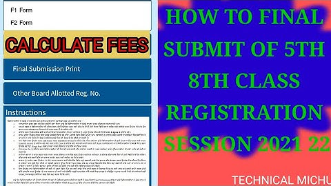 final submit 5th and 8th class registration session 2021 22